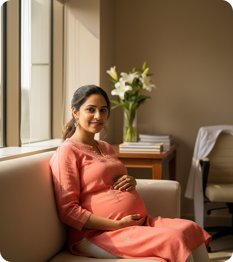 Pregnant woman resting peacefully